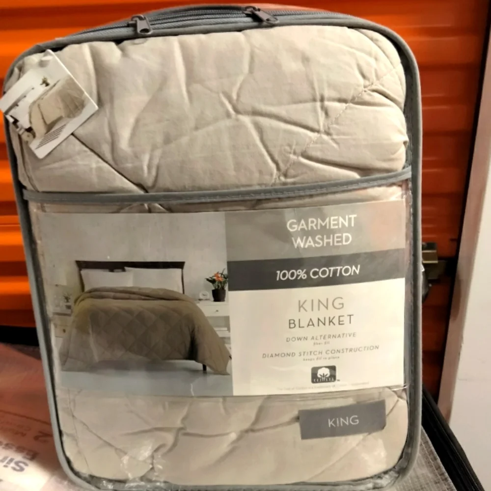 Garment Washed King‎ 100%Cotton  Down Alternative Light grey
